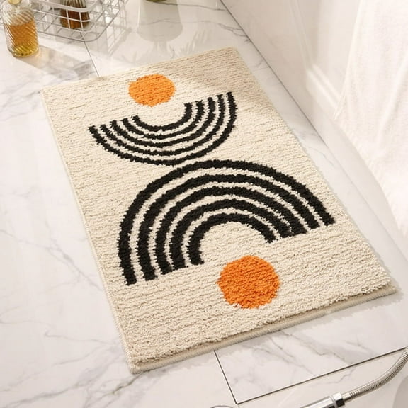 Bathroom Carpet, Bathroom Mat, Beige Bathroom Carpet Non-, Small Bathroom Carpet Washable,Cream Color