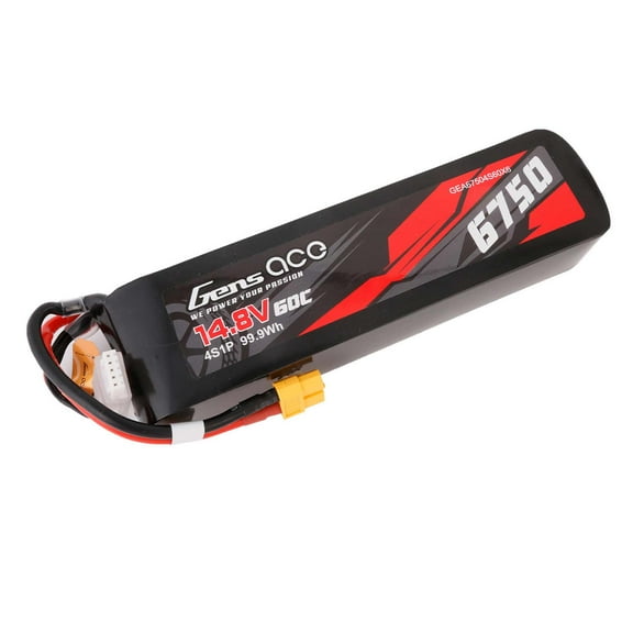 Gens ace 14.8V 6750mAh 4S 60C TRX Lipo XT60 GEA67504S60X6 Car Batteries & Accessories