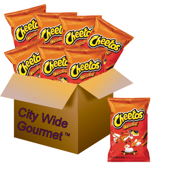 Cheetos Crunchy Cheese Flavored Snacks, 2 ounce bags (Pack of 8) , Bundled by City Wide Gourmet