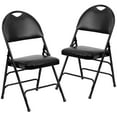 thumbnail image 2 of Flash Furniture 2 Pack HERCULES Series Ultra-Premium Triple Braced Black Vinyl Metal Folding Chair with Easy-Carry Handle, 2 of 14