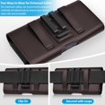thumbnail image 5 of LAPTOM MAX 1 Leather Phone Holster with Metal Belt Clip and Card Holder, Fits 17 16 15 14 13 12 Pro Galaxy S25 S24 S23 S22, Medium, Coffee, 5 of 7