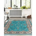 thumbnail image 4 of Unique Loom Medina Collection Area Rug - Hijaz (6' 7" x 9' Rectangle Arctic Aqua Blue/Black), 4 of 12