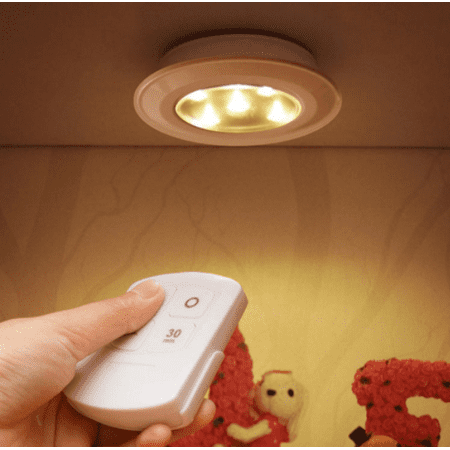 Led Puck Lights Stick On Portable, Battery Operated Led Ceiling Night Light Fixture With Remote
