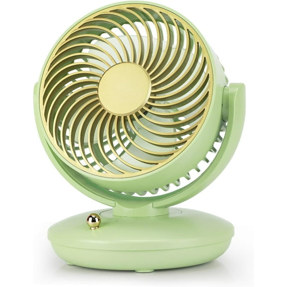 Portable Fan Rechargeable,Battery Operated Small Powerful Personal Fans,Multi-Angle Free Wind Direction Adjustable USB Desktop Fan, Mini Desk Fan for Bedroom, Home, Office, Camping, Traveling (Green)