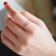 thumbnail image 4 of dianhelloya Fashion Women Double Layer Rhinestone Inlaid Open End Finger Ring Jewelry Decor Golden, 4 of 8