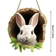 thumbnail image 3 of TIELUTT Easter Bunny Rabbit Hole Door Sign Front Door Signs for Home Winter Front Door Decorations Hanging Christmas Decorations Bedroom Cute Easter Wreath Signs Welcome Door Signs for Front Door, 3 of 5