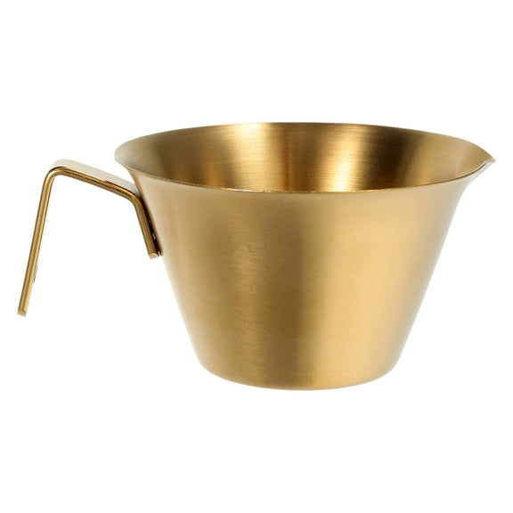 WHAMVOX Stainless Steel Espresso Measuring Cup with Handle and Spout for Coffee Golden 4 oz