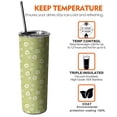 thumbnail image 6 of 20oz Lightgreen Daisy Flower White Blooms Pattern Skinny Tumblers Stainless Steel Tumbler with Lid and Straw,Vacuum Insulated Double Wall Travel Tumbler Cups with Cleaning Brush for Coffee,Tea, 6 of 6