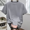 thumbnail image 3 of Daiosportswear Mens T Shirt - Short Sleeve Crew Neck Soft Fitted Elastic Tees Fresh Classic Tshirts Gray L(L), 3 of 6