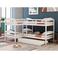 thumbnail image 1 of Twin L-Shaped Bunk bed with Trundle-White 00024, 1 of 9