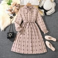 thumbnail image 2 of Mercatoo Big Kids Girls Long Sleeve Dress Spring Autumn Mid Long Dresses Fall 𝐏olka Dot Print Elegant 𝐑uffle 𝐇em Dress, 2 of 9