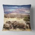 thumbnail image 2 of Designart Memory of Elephants in Bush - Abstract Throw Pillow - 16x16, 2 of 5