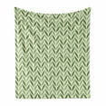 thumbnail image 1 of Retro Soft Flannel Fleece Throw Blanket, Vibrant Diagonal Symmetric Forms Green Spring Leaves Gardening Theme Nature, Cozy Plush for Indoor and Outdoor Use, 70" x 90", Green Pale Green, by Ambesonne, 1 of 6