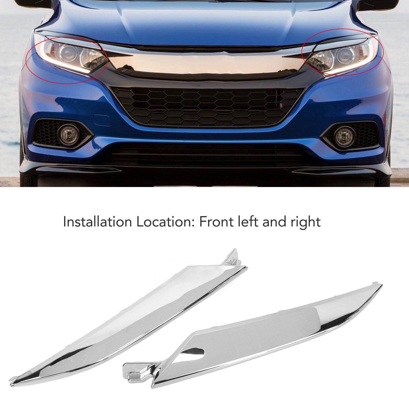 71163 T7A J01, Protective Headlamp Trim Stylish Silver Headlight