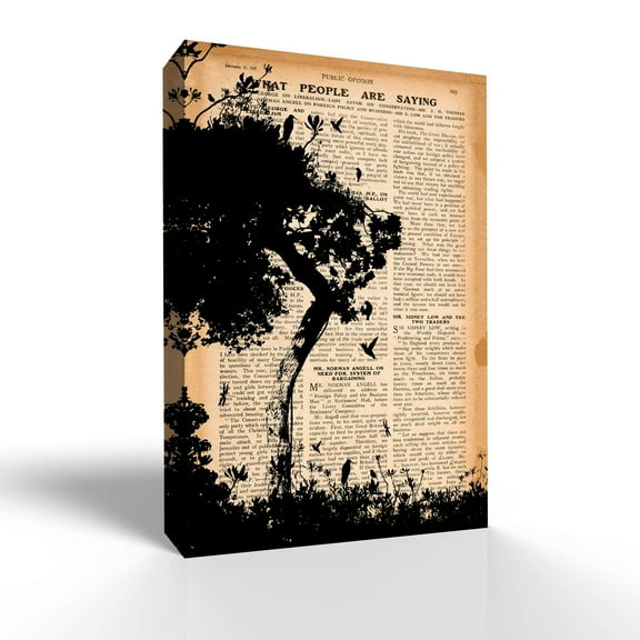 wall26 Canvas Wall Art Vintage Newspaper Pictures Home Wall Decorations for Bedroom Living Room Paintings Canvas Prints Framed - 32x48 inches