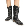 thumbnail image 5 of Dream Pairs Women's Cowboy Boots Mid Calf Chunky Heel Embroidery Stitched Cowgirl Western Boots, 5 of 7