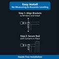 thumbnail image 5 of Mainstays Easy Install Café Window Curtain Rod, No Measuring, 18”–48”, Cage Finials, Brushed Nickel, 5 of 6