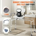 thumbnail image 5 of Sliding Tub Transfer Bench Shower Chair - Cut-Out Seat, Adjustable Height, Reversible Backrest - for Seniors & Disabled, 5 of 11