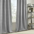 thumbnail image 2 of Madison Park Modern Curtain Adult Indoor Plaid Faux Leather Tab Top, 50"x84", Grey, 2 of 7