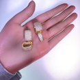 thumbnail image 3 of 14K Gold Plating Earrings for Women Small Chunky Silver Earrings Cubic Zirconia Small Hoop Earrings Silver Hypoallergenic Earrings Small Thick Huggie Hoops Earrings for Jewelry Gifts 2 Pairs, 3 of 9