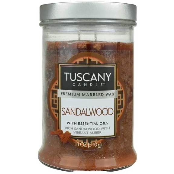 Tuscany Candle Sandalwood Scented Jar Candle Amber Blend 18 Ounce