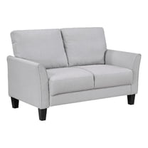 Xumo Loveseat- Light Gray Fabric- 56 Inch- Black Tapered Wood Legs