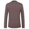 thumbnail image 2 of SSLR Men's Long Sleeve Striped Shirts Casual Crewneck T shirt Cotton Tee Shirts, 2 of 8