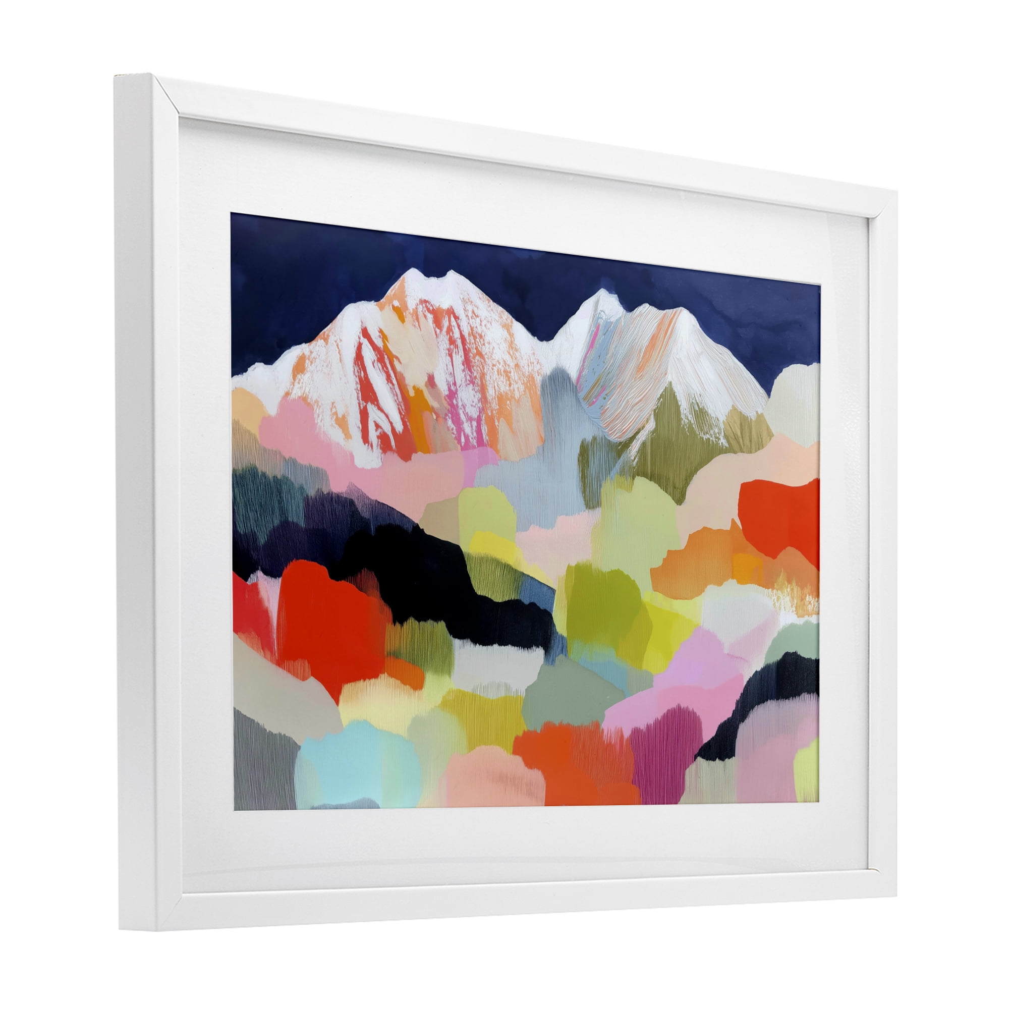 Stupell Industries Alpine Glow in Vibrant Mountains White Framed Print Under Glass, design by Chromatic Storm Studio