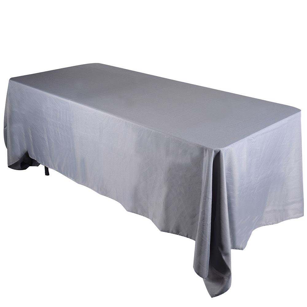 Silver 70 x 120 Rectangle Polyester Tablecloths ( 70 inch x 120 inch