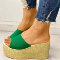 thumbnail image 3 of B91xZ Platform Slides for Women Non Slip Quick Drying Shower Slides Bathroom Sandals,Green 8, 3 of 3