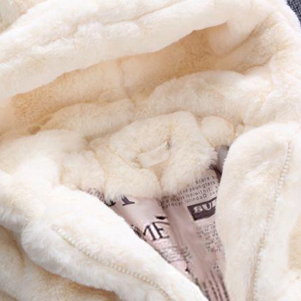 BULLPIANO Girls Winter Warm Coats Ear Hooded Faux Fur Fleece Jacket - image 5 of 7