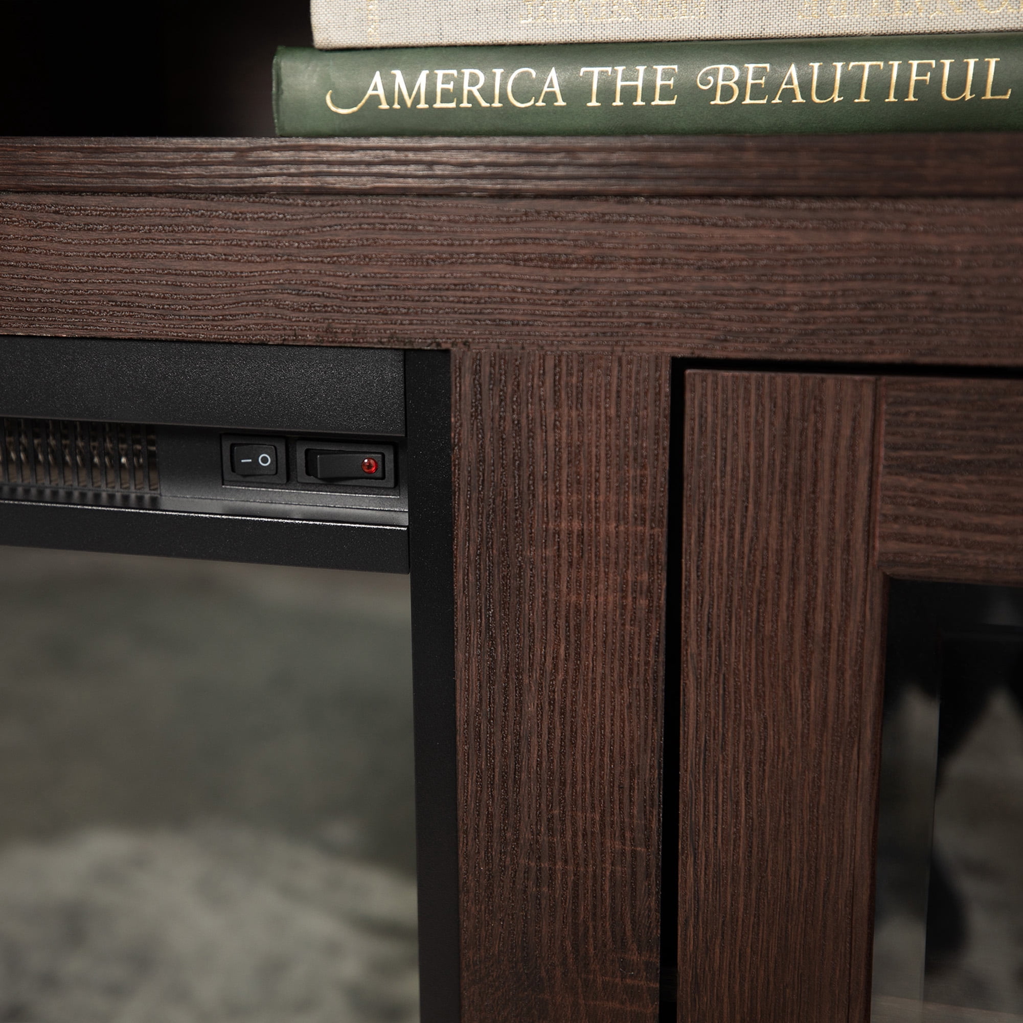 Woven Paths Highboy 2 Door Electric Fireplace TV Stand for TVs up to 65", Espresso