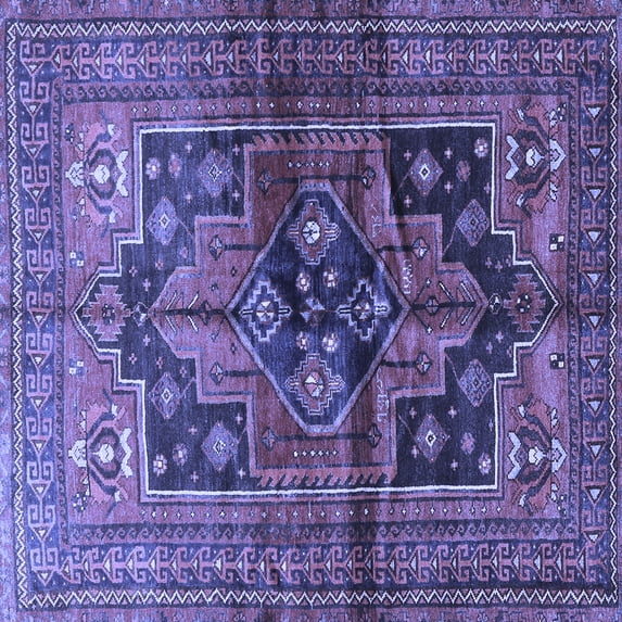 Ahgly Company Indoor Square Persian Blue Traditional Area Rugs, 8' Square