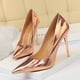 thumbnail image 5 of Zapatos de tacón alto y delgado para mujer, estilo de tacón de metal, superbrillante, de piel lacada, con boca poco profunda y punta puntiaguda, sexys, para discoteca, 5 of 5