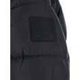 Burberry Male Black Down Jacket With Hood And Logo Patch On The Sleeve