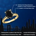 thumbnail image 2 of Gem Stone King 14K Yellow Gold Black Sapphire Engagement Ring for Women | 6.00 Cttw | Oval 12X10MM | Gemstone September Birthstone | Size 7, 2 of 6