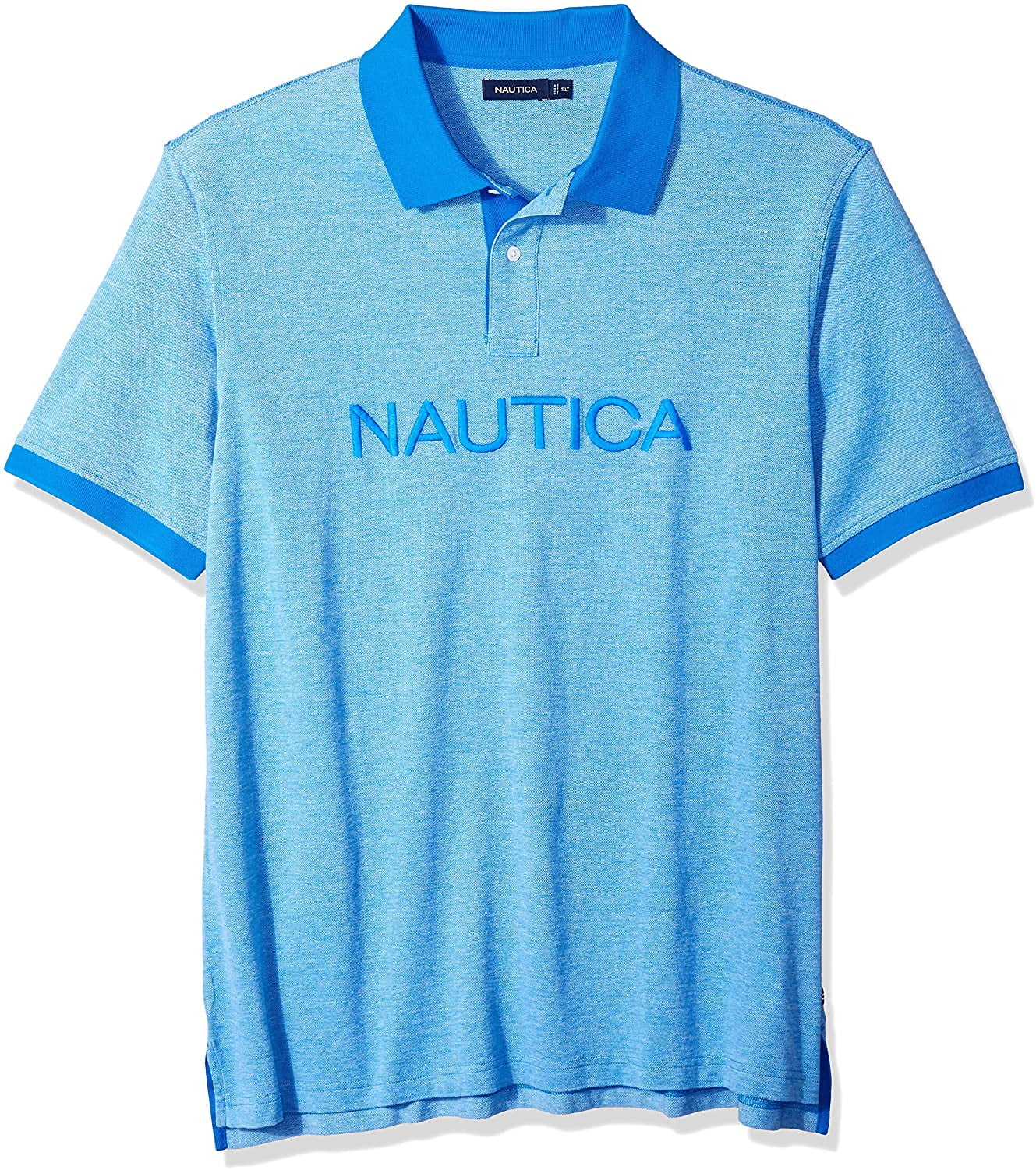 Nautica Men's Big Short Sleeve Solid Logo Polo Shirt, Capri Blue, 1XLT ...