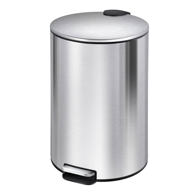 Bote de basura Hometrends Modelo con Pedal Color Metal redondo 12 Litros