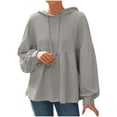 thumbnail image 5 of FAIWAD Hoodies for Women Long Sleeve Drawstring Peplum Hem Loose Hooded Sweatshirts Casual Babydoll Pullover Tops, 5 of 9