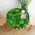 thumbnail image 5 of St.Patrick''s Day Round Tablecloth 60 Inch Green Shamrock Table Cover Washable Polyester for Dining Table, Buffet Parties and Camping, 5 of 6