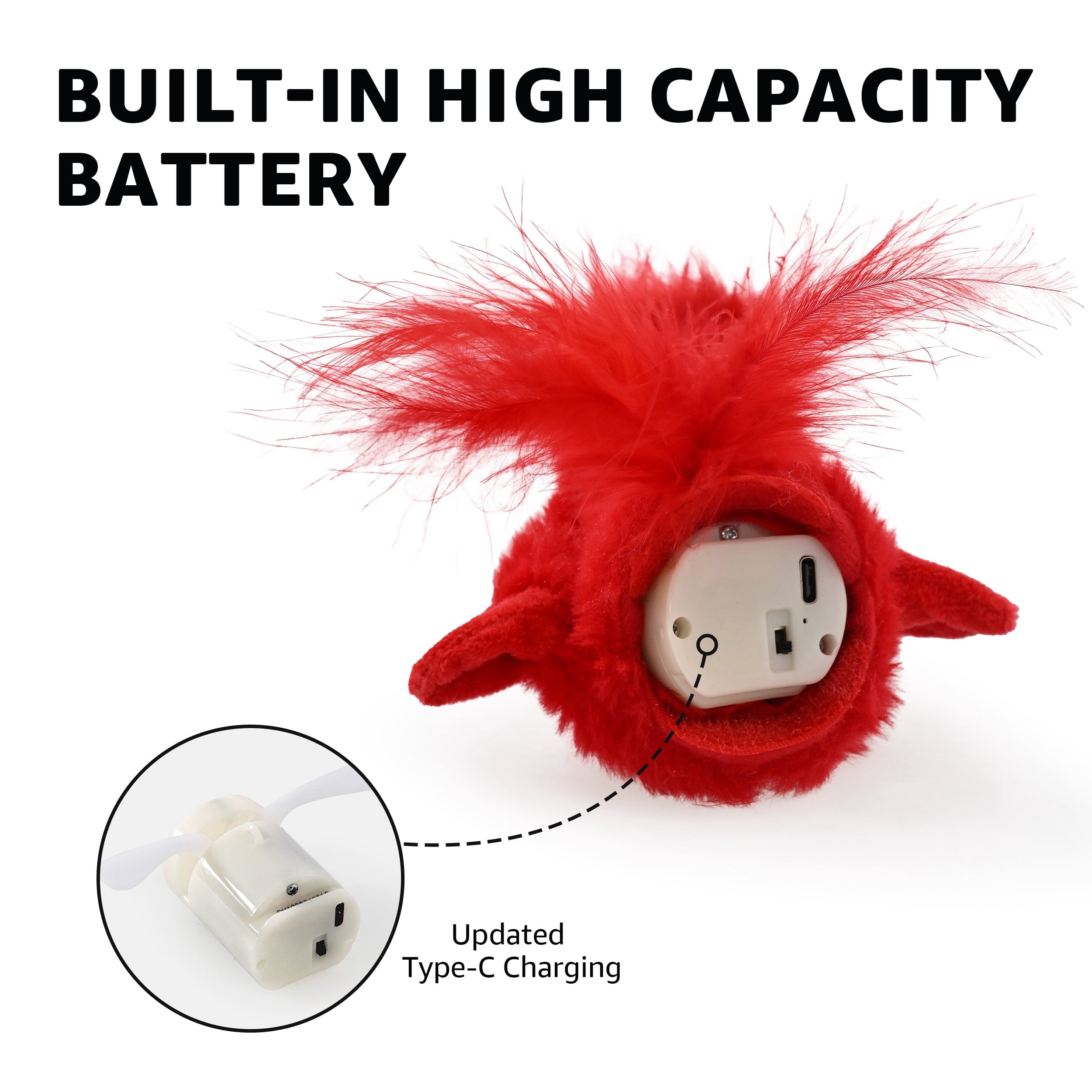 Max & Marlow Cat Toy Rechargeable Flapping Bird, Touch Activated with Realistic Wing Movement