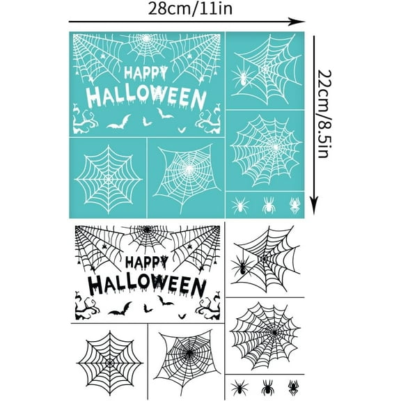 2pcs 2pcs Spider Web Screen Printing Stencils 11x8.6 Inch Self-Adhesive Silk Screen Printing Stencil Halloween Reusable Mesh Stencils Transfer for T-Shirt Fabric Paint on Wood