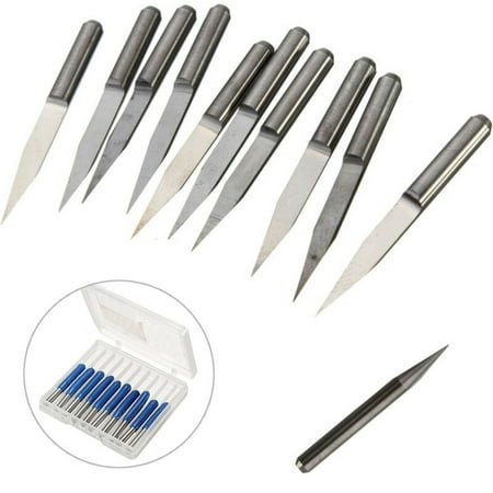 

BAMILL 10 Pcs 20 Degree 0.2mm Carbide PCB Engraving Bits CNC Router Tool 3.175mm Shank