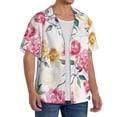 thumbnail image 2 of Yiaed Colorful Flowers Print Mens Casual Wrinkle Free Shirts Short Sleeve Button Down Summer Stretch Dress Shirt-Medium, 2 of 5