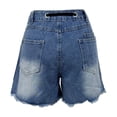thumbnail image 4 of Womens Summer Loose Casual Shorts Drawstring High Waisted Denim Shorts Multi Pocket, 4 of 5