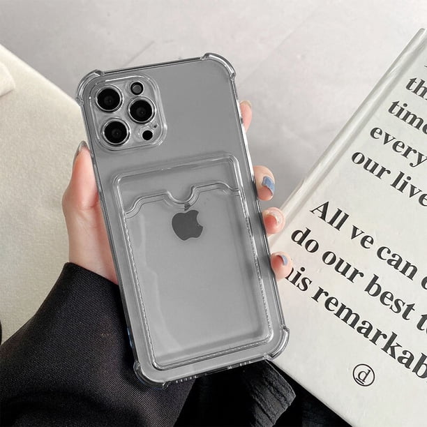 Funda transparente con ranura para tarjetas para iPhone 11 12 13 14 Mini Pro XS Max X XR SE 7 8 14 Plus Tan Jianjun unisex