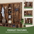 thumbnail image 5 of Uforic 59" Hall Tree with Shoe Storage, Farmhouse Coat Rack with Bench for Entryway Corner Narrow Adjustable Shelf, Brown, 5 of 9