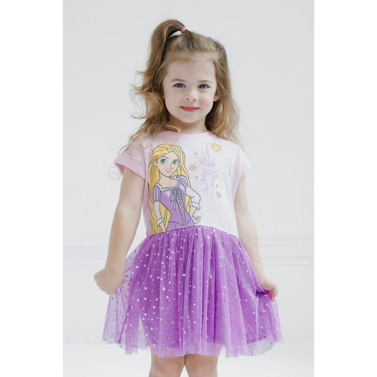 Disney Princess Rapunzel Tulle Dress Toddler to Big Kid - Walmart.com