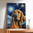 thumbnail image 3 of Bloodhound Dog Art Canvas, Starry Night Van Gogh Oil Painting Art Print Poster Wall Decor Inspired Pomeranian Dog Pet Family Friend Peace, 3 of 4