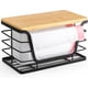 thumbnail image 1 of Small Trash Bag Holder with Bamboo Top, Wall Mount Stackable Standard Garbage Bag Dispenser for Laundry Room Organization and Storage, 1 of 7